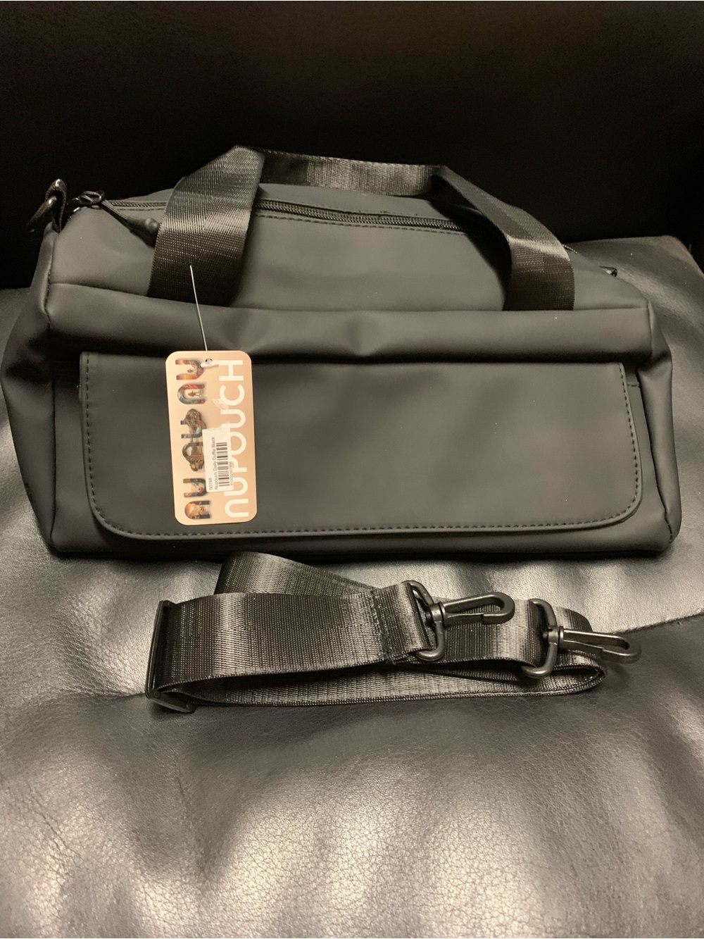 Nupouch daily black duffle Bag with Detachable Strap